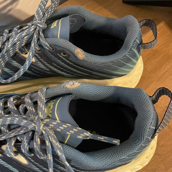 HOKA One One Women's  Speedgoat 4 Running Shoes Blue Yellow Size 7 - Picture 6 of 9